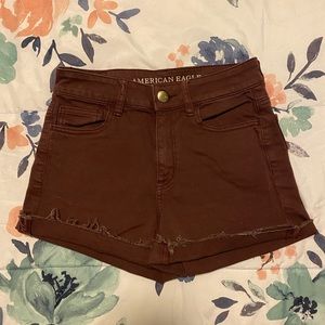 American Eagle Maroon Jean Shorts